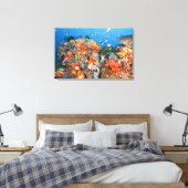 Gezonde rifstructuur, Nationaal Park Komodo Canvas Afdruk (Insitu (Slaapkamer))