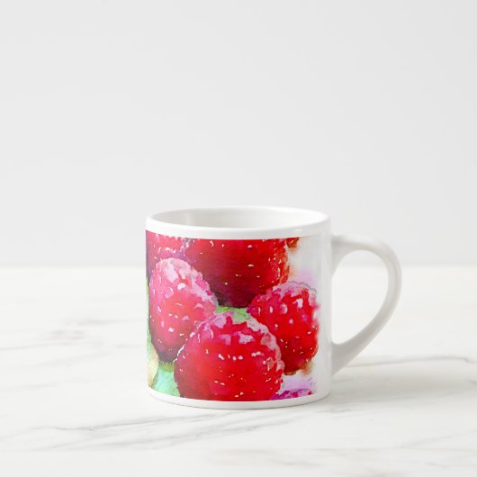 Gezonde rode frambozen en amandelen Waterverf Espresso Kop (Rechts)