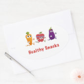 Gezonde snacks ovale sticker (Envelop)