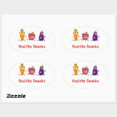 Gezonde snacks ovale sticker (Vel)