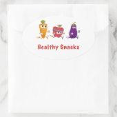 Gezonde snacks ovale sticker (Tas)