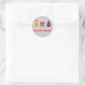 Gezonde snacks ronde sticker (Tas)