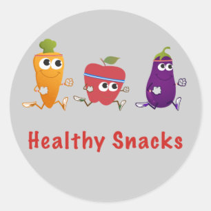 Gezonde snacks ronde sticker