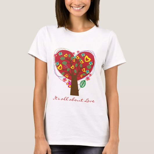 Gezonde T-shirt van de Valentijn van de hartliefde (Voorkant)