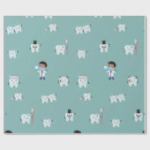 Gezonde Tanden, Dentist en Dental Thema Cadeaupapier (Vlak)