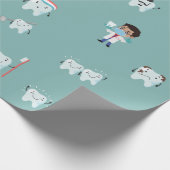 Gezonde Tanden, Dentist en Dental Thema Cadeaupapier (Hoek)