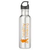 Gezonde Trekking Tangerine Logo Reizen Waterfles (Voorkant)