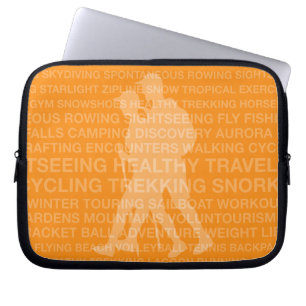 Gezonde Trekking Typografie Tangerine Natte Suit Laptop Sleeve