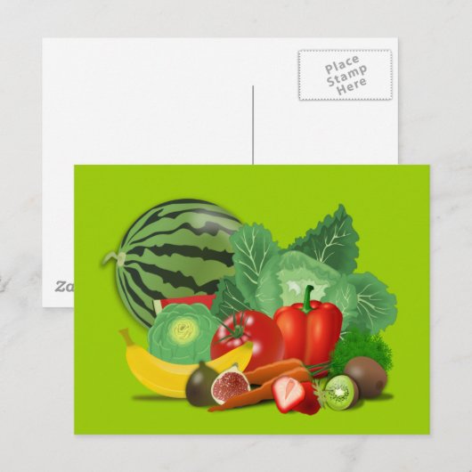 gezonde_Vector_Clipart VEGETABEL Briefkaart (Voorkant / Achterkant)