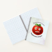 Gezonde vegetariër die de naam van Funny Tomato on Notitieboek (Binnen)