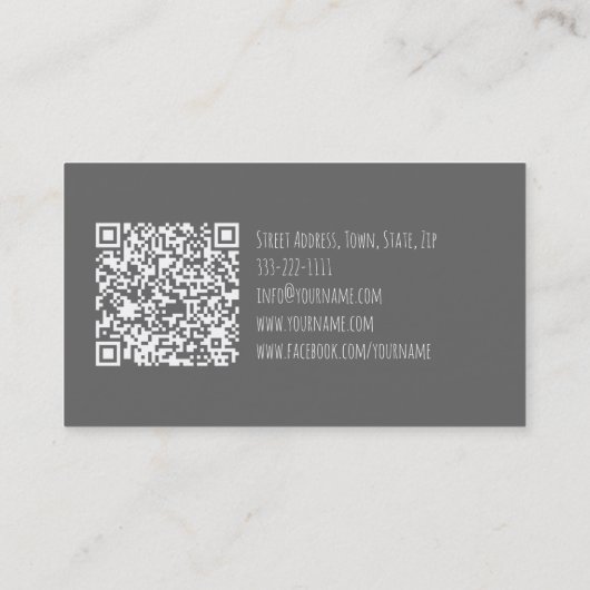 Gezonde Voeding Coach Eenvoudige Witte Kaart Visitekaartje (Achterkant)