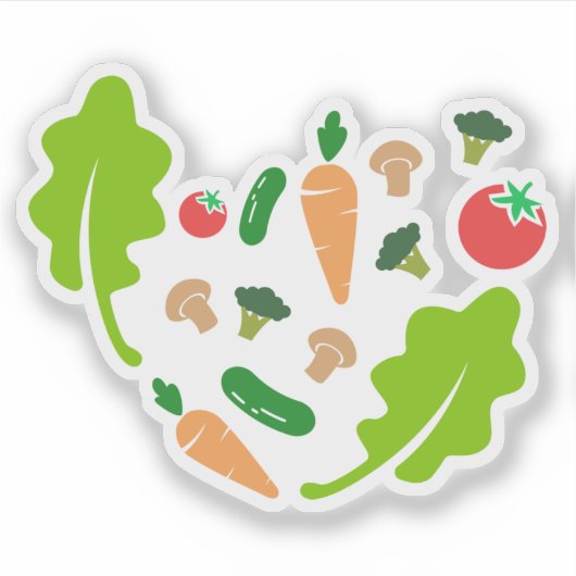 Gezonde voeding, fruit en groenten voor voeding sticker (Voorkant)