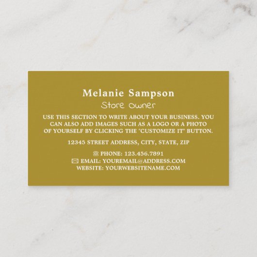 Gezonde voeding, levensmiddelenwinkel voor gezondh visitekaartje (Achterkant)