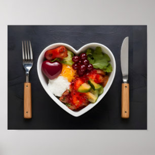 Gezonde voeding met Heart Bowl Poster