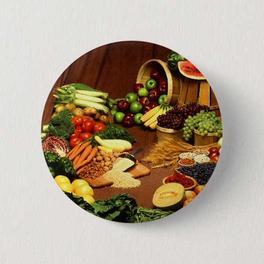 Gezonde voeding ronde button 5,7 cm (Voorkant)