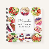 Gezonde voeding Waterverf Recept kookboek Notitieboek (Voorkant)