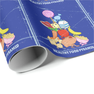 Gezonde voedingsdriehoek grappige cartoonillustrat cadeaupapier