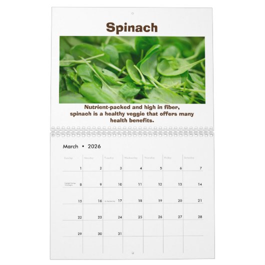 Gezonde voedselkalender kalender (Mar 2026)