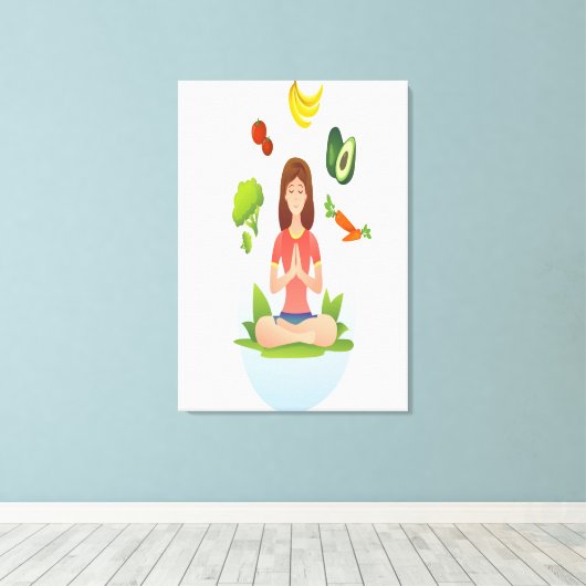 gezonde vrouw canvas afdruk (Insitu (Houten vloer))