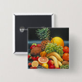 gezonde vrucht vierkante button 5,1 cm (Voorkant /achterkant)