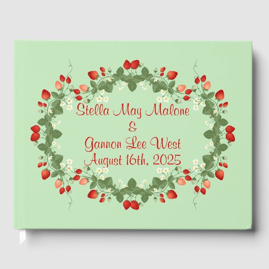 Gezonde zomer aardbeien bruiloft gastenboek (Voorkant)