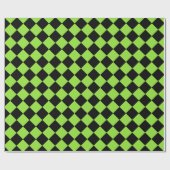 Gezonde zwarte chequker Birthday Custom Text Cadeaupapier (Vlak)