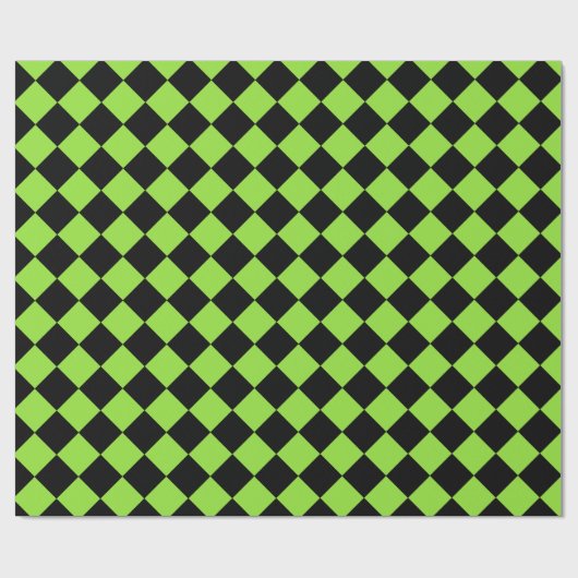 Gezonde zwarte chequker Birthday Custom Text Cadeaupapier (Vlak)