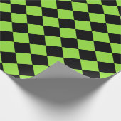 Gezonde zwarte chequker Birthday Custom Text Cadeaupapier (Hoek)