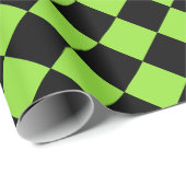 Gezonde zwarte chequker Birthday Custom Text Cadeaupapier (Rol Hoek)