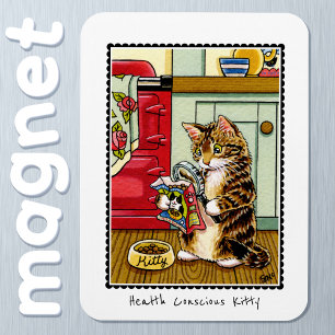 Gezondheid Bewuste Kitty Kat Grappig Custom Magneet