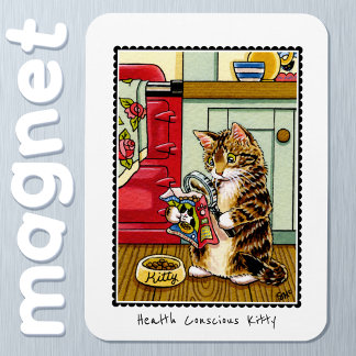 Gezondheid Bewuste Kitty Kat Grappig Custom Magneet