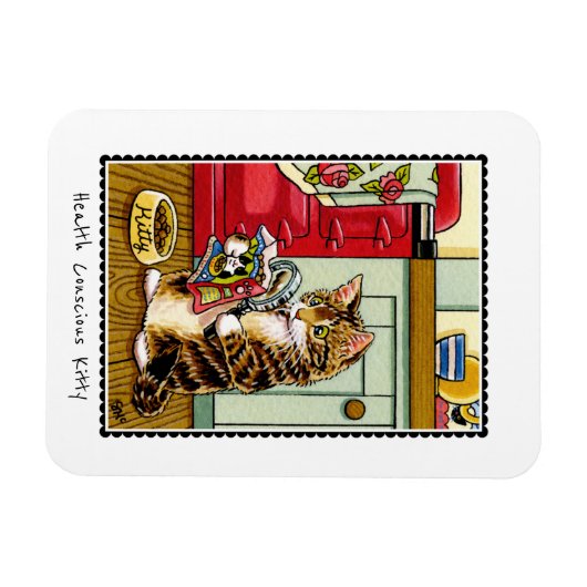 Gezondheid Bewuste Kitty Kat Grappig Custom Magneet (Horizontaal)