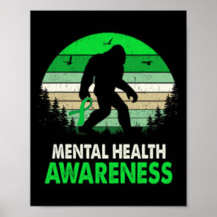 Gezondheid Bewustzijn Bigfoot Sasquatch Mental Hea Poster
