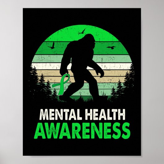 Gezondheid Bewustzijn Bigfoot Sasquatch Mental Hea Poster (Voorkant)
