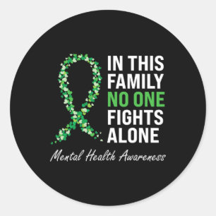 Gezondheid Bewustzijn Groen Lint 3 Ronde Sticker
