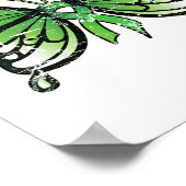 Gezondheid Bewustzijn Groen Lint Vlinder Poster (Hoek)