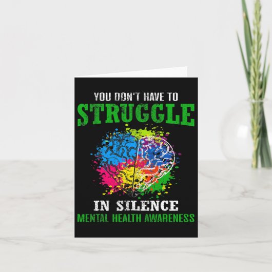 Gezondheid Bewustzijn Maand Strijd Stigma Mentale Kaart (Voorkant)