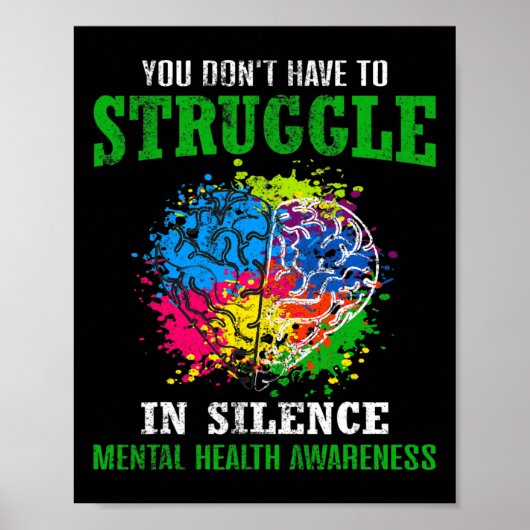 Gezondheid Bewustzijn Maand Strijd Stigma Mentale  Poster (Voorkant)
