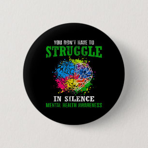 Gezondheid Bewustzijn Maand Strijd Stigma Mentale Ronde Button 5,7 Cm