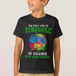 Gezondheid Bewustzijn Maand Strijd Stigma Mentale  T-shirt