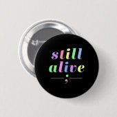 Gezondheid Bewustzijn Nog Levend Semicolon Rainbow Ronde Button 5,7 Cm (Voorkant /achterkant)