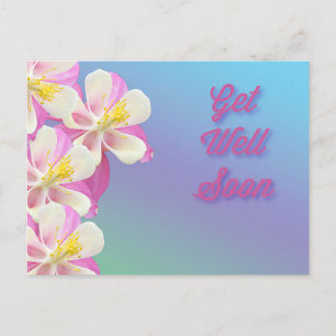 Gezondheid Columbine Bloem Roze & Wit Briefkaart