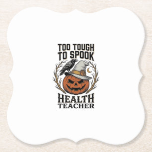 Gezondheid Docent Halloween Shirt Vintage Gegravee Kartonnen Onderzetters