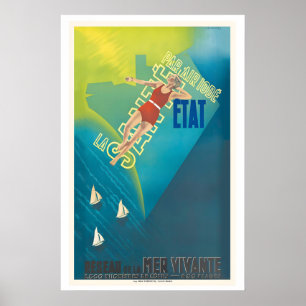 Gezondheid door jodium in de lucht Staats vintage Poster