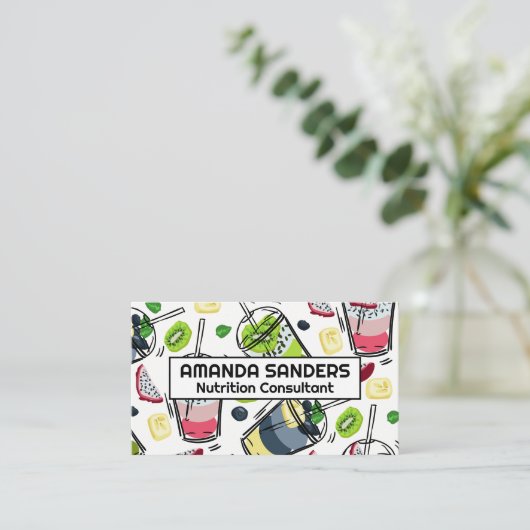 Gezondheid Drinken Illustraties Achtergrond Visitekaartje (Staand voorkant)