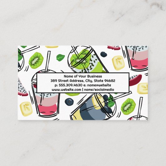 Gezondheid Drinken Illustraties Achtergrond Visitekaartje (Achterkant)