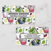 Gezondheid Drinken Illustraties Achtergrond Visitekaartje (Voorkant / Achterkant)