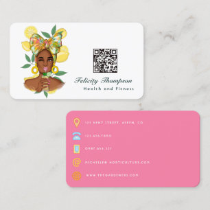Gezondheid en Fitness Dame QR-code Zakelijke Pas Visitekaartje