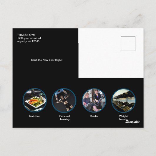 Gezondheid en fitness Gym Business Briefkaart (Achterkant)