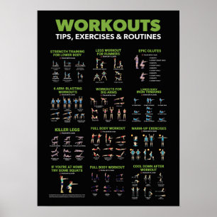 Gezondheid en fitness Infografisch - Diet en oefen Poster